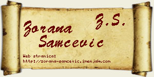 Zorana Samčević vizit kartica